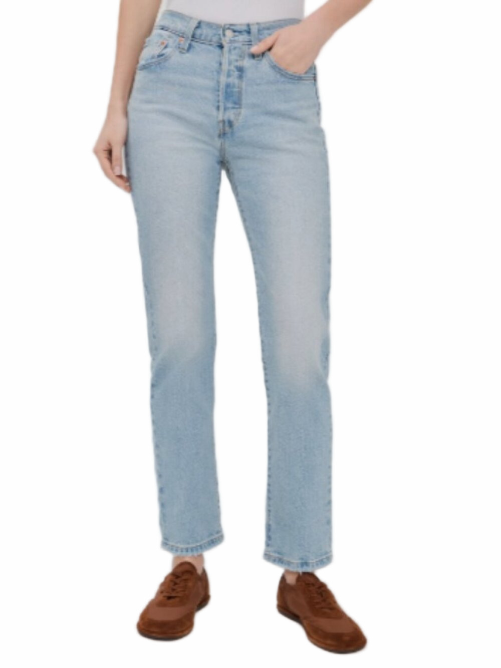 Levi's Premium Women's 501 Sz 28 (6) Button Fly Light Wash Classic Straight Leg